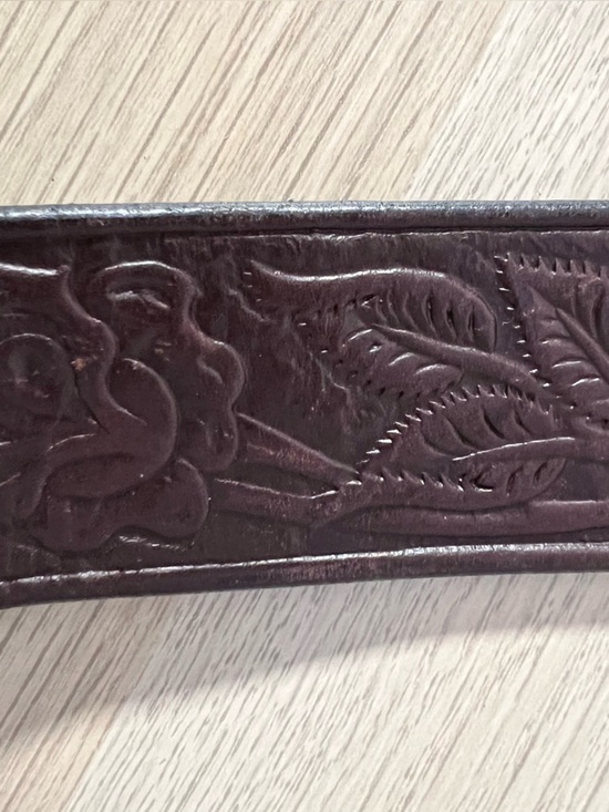 Faithful Designs X IVAN Oval Cherry Blossoms Metal Buckle Tooled Leather Belt XS main image 9